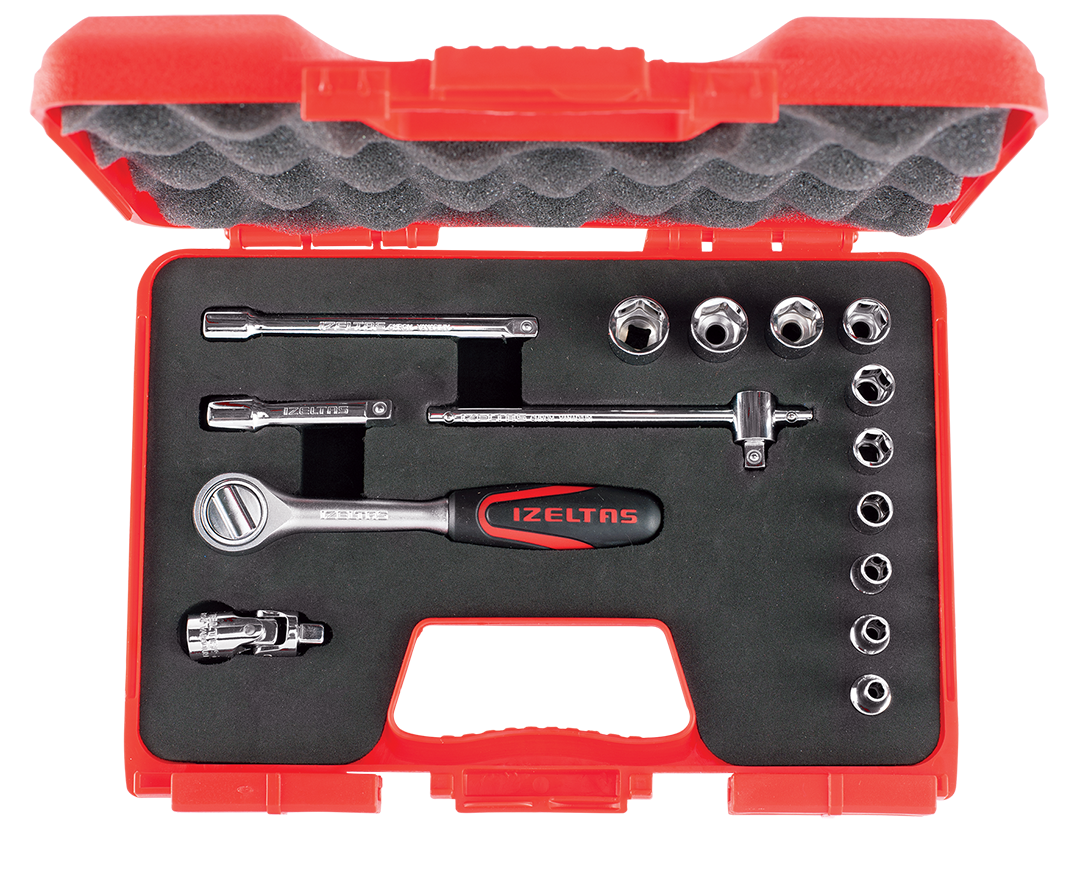 1107006018.png 1107 00 6015 1/4” Altı Köşe Lokma Anahtar Takımı (15 parça, mm) - Görsel 1